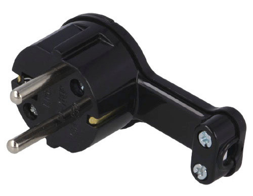 Угловая вилка SEZ WT-16UP CZ 16А черная