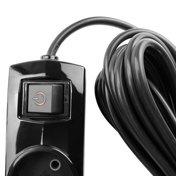 Подовжувач Violux 2р 3м без заземлення з вимикачем чорний ( 920382 ) - фото №3