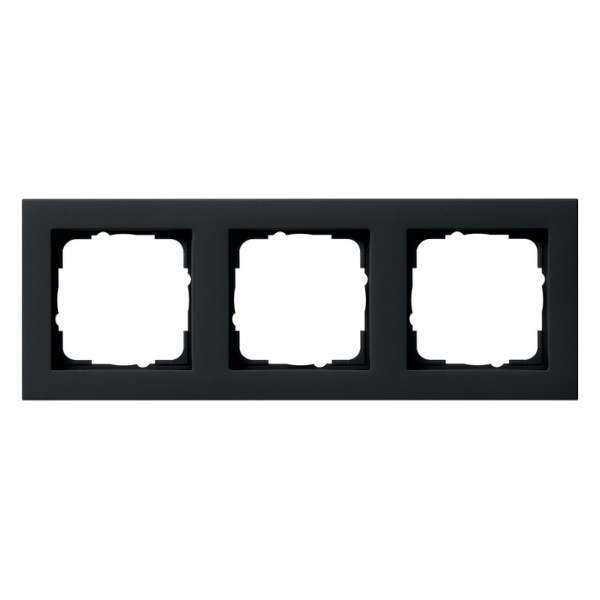 Рамка трехместная Gira E2 черная матовая (021309)