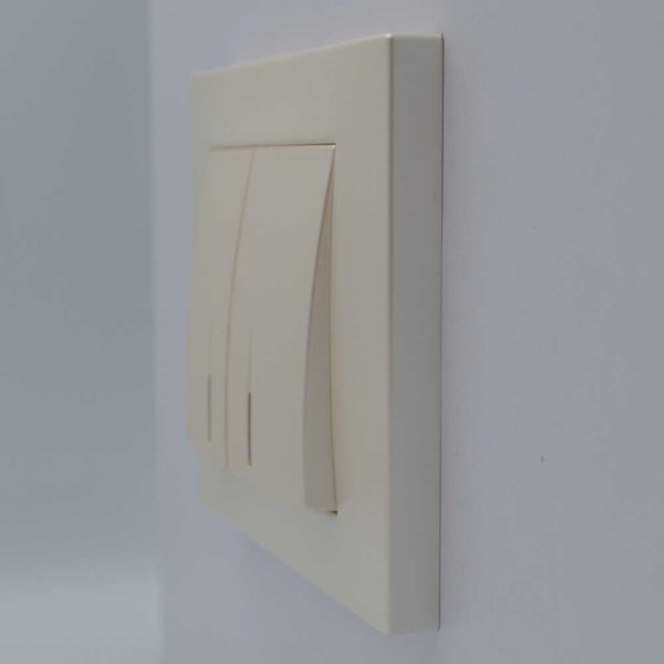 Выключатель ELBI ZENA Silverline жемчужина 2кл с подсветкой без рамки (609-012500-203) - фото №2