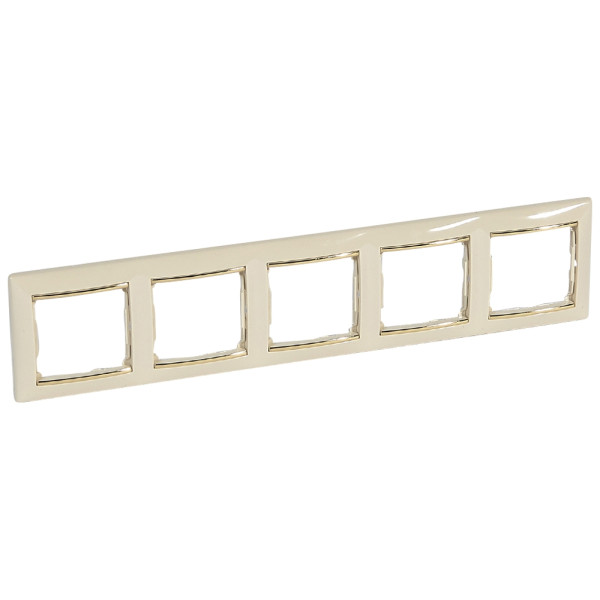 П'ятимісна рамка Valena горизонтальна слонова кістка/золото