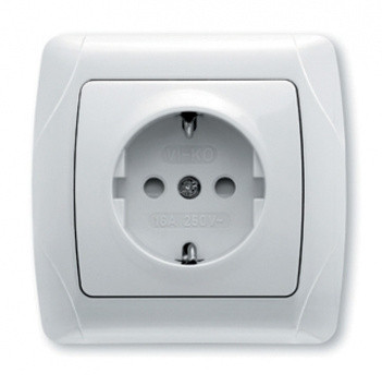 Розетка із захисними шторками, біла VIKO Carmen