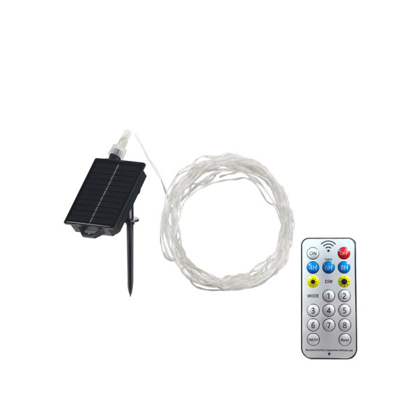 Гирлянда на солнечной батарее Goldlux 330222 LED 3000K IP44 белая - фото №2