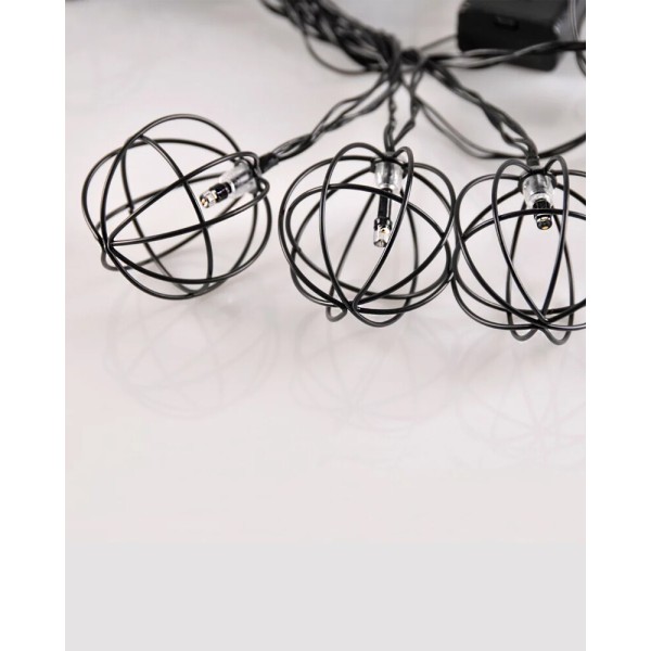 Гирлянда на батарейках Goldlux 312860 Viborg LED 2700K IP20 черная - фото №1