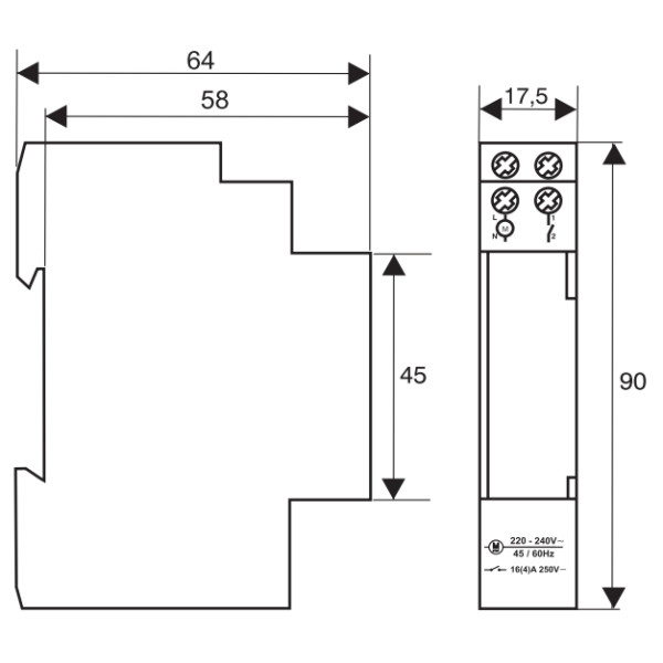 Суточный мини-таймер NOARK Ex9TAMS2 1NO 230В (111721) - фото №1