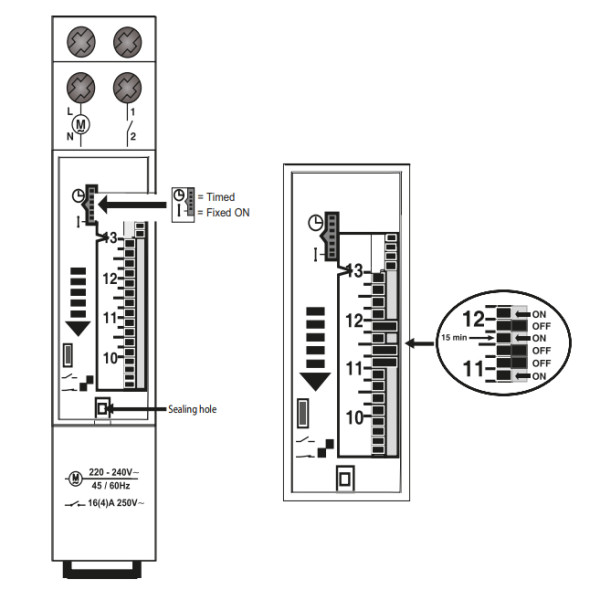 Суточный мини-таймер NOARK Ex9TAMS2 1NO 230В (111721) - фото №3