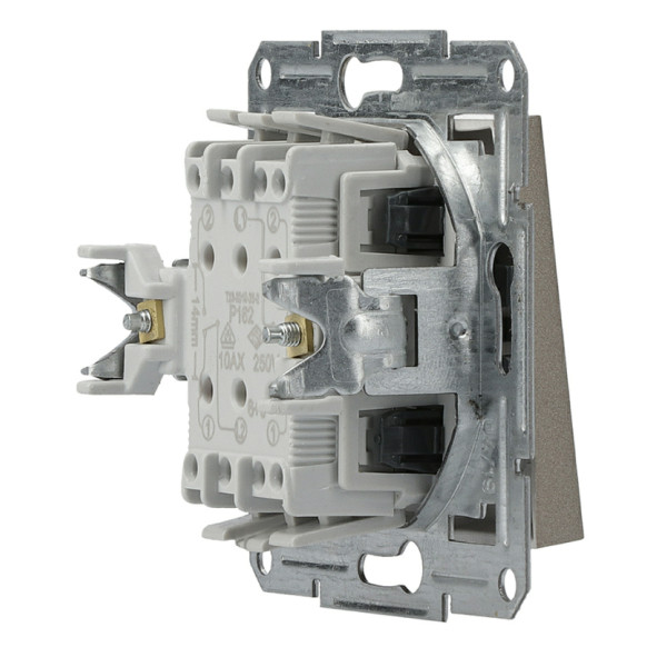 Перемикач 2-клавішний без рамки бронза Asfora, EPH0600169 - фото №4