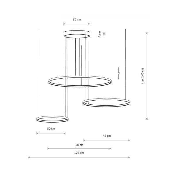 Люстра Nowodvorski 10867 Circolo LED 3x45W 4000K 1800Lm IP20 чорна - фото №4
