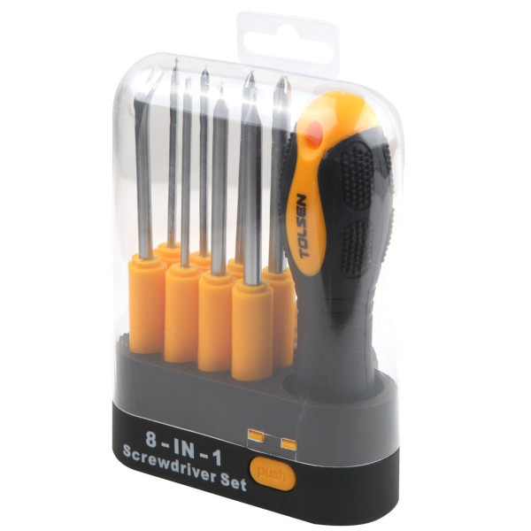 Комплект сменных отверток Tolsen 20039 «8 в 1» с храповым механизмом - фото №2