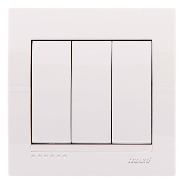 Выключатель 3-кл., белый, Deriy, Lezard