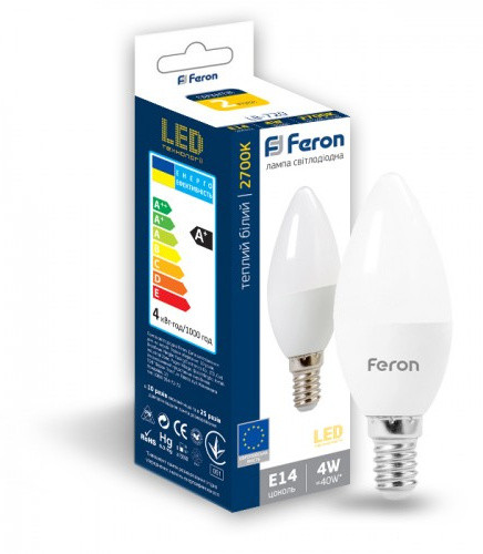 Світлодіодна лампа Feron 4916 LB-720 4Вт 2700К C37 Е14 - фото №1
