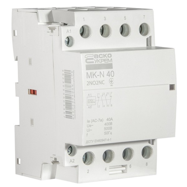 Модульный контактор Аско-Укрем MK-N 4P 40A 2NO+2NC (A0040030036)