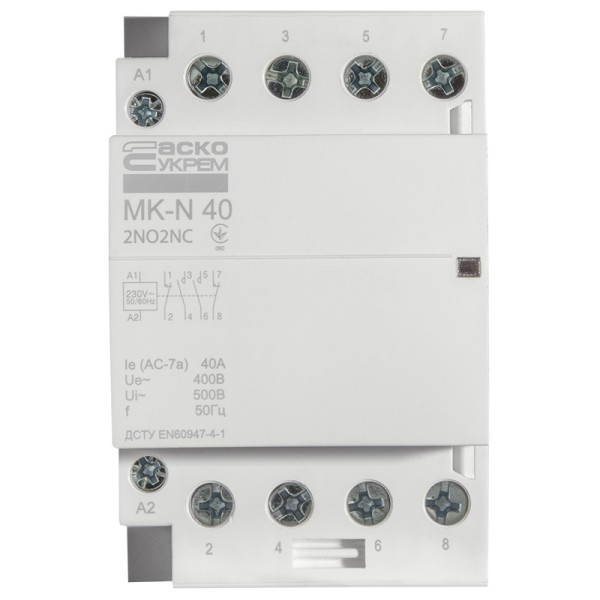 Модульный контактор Аско-Укрем MK-N 4P 40A 2NO+2NC (A0040030036) - фото №1