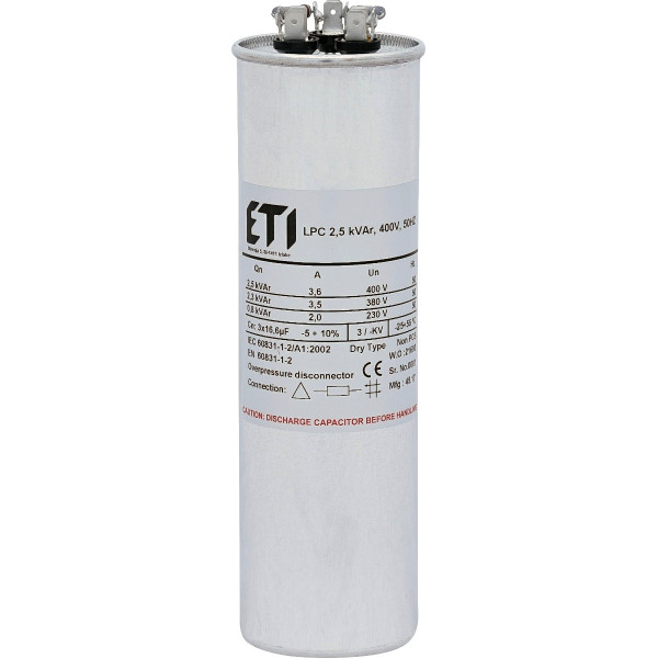Конденсатор ETI 004656702 LPC 2.5kVAr (400V) - фото №1
