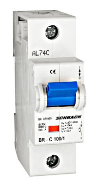 Автоматичний вимикач підвищеного струму BR9 1P 100А C, Schrack Technik