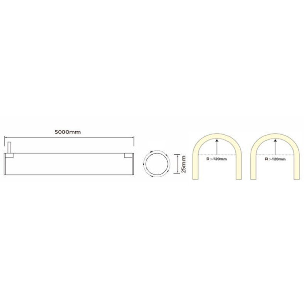 Гнучкий неон COLORS 24V IP65 21,6W 2300/4000K 5м (NNR25-CCT) - фото №8