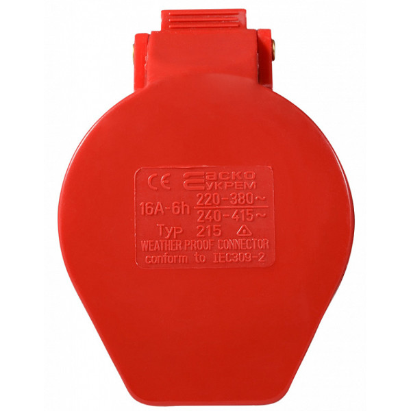 Силовой разъем Аско-Укрем ГП 3Р+N+РЕ 16А/5 (215) (A0080020003) - фото №1