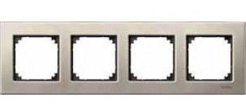 Четырехместная рамка M-ELEGANCE metal титан Merten, MTN403405