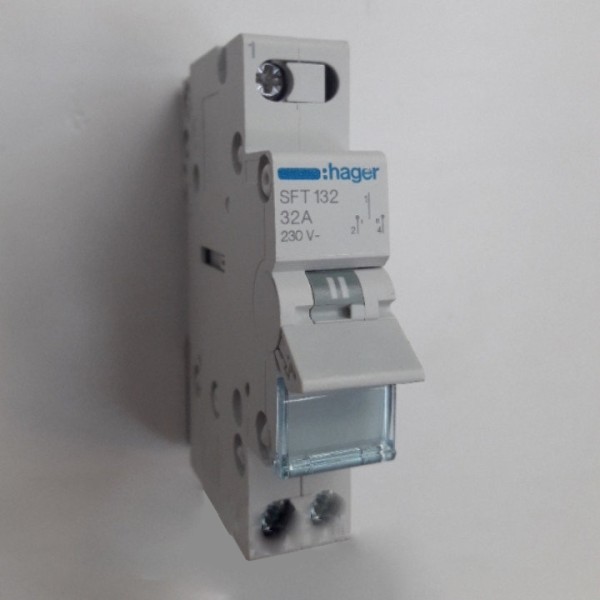Перемикач Hager SFT132 1P 32А/230В 1м I-0-II - фото №2
