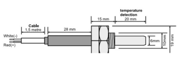 Датчик температури Tense NTC-S-150 для реле контролю температури DT-321DIN/DT-322 - фото №1