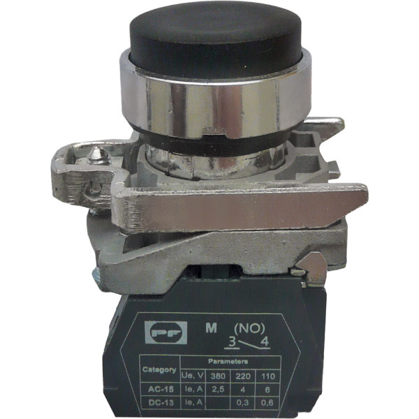 Кнопка Promfactor FP4-BL21 1NO чорна (FP4-BL21)