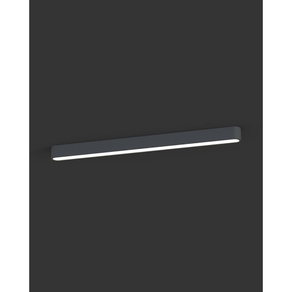 Потолочный светильник Nowodvorski 7533 Soft LED T8LED 1x16W 3000K 2300Lm IP20 графитовый - фото №1