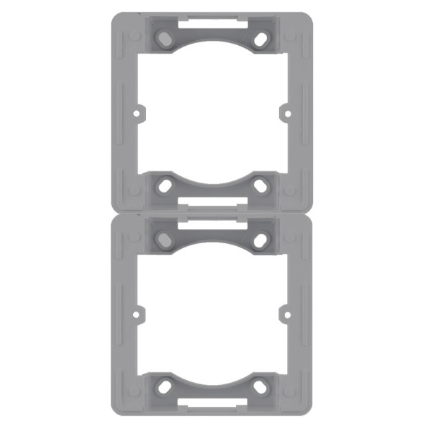 Адаптер Hager WL5822 Lumina-Intense 2Х з/в (сріблястий)