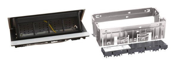 Лючок із висувним блоком Legrand на 8 модулів (654811) алюміній - фото №2