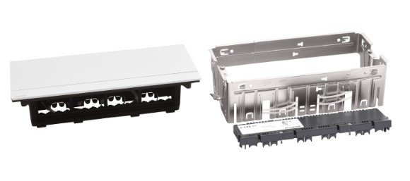 Лючок із висувним блоком Legrand на 8 модулів (654811) алюміній - фото №3