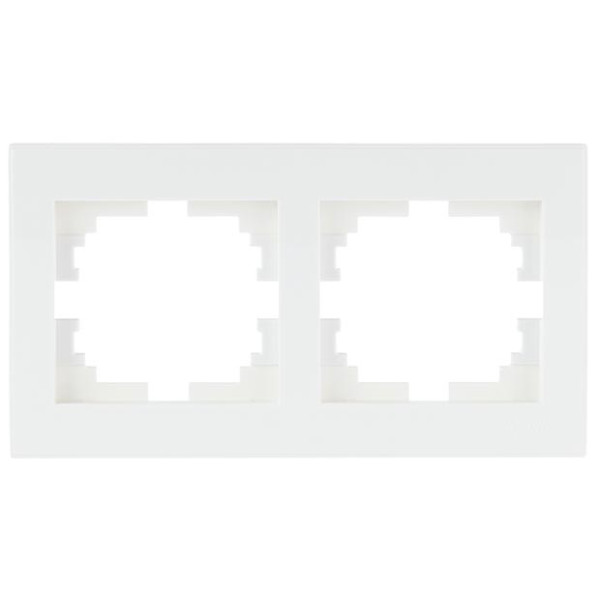 Подвійна горизонтальна рамка Lezard Rain (703-0202-147) з боковою вставкою (біла)