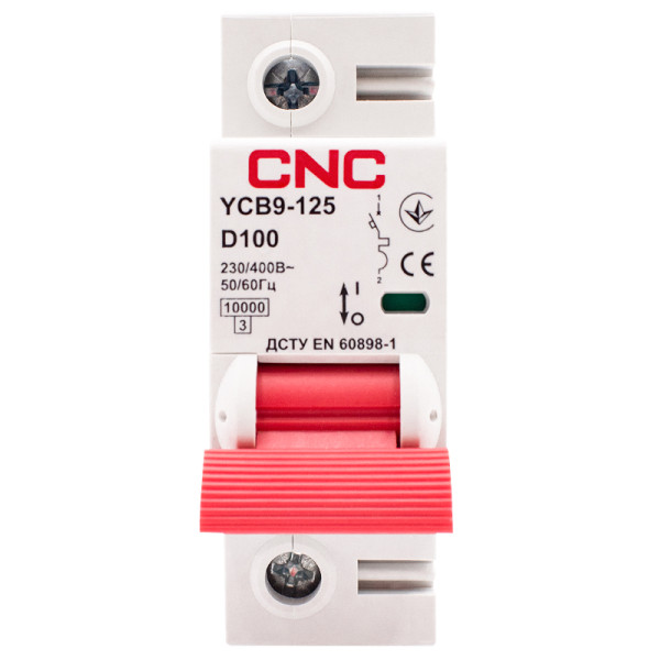 Автоматичний вимикач CNC YCB9-125 1Р 100А 10kA D