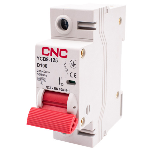 Автоматичний вимикач CNC YCB9-125 1Р 100А 10kA D - фото №1