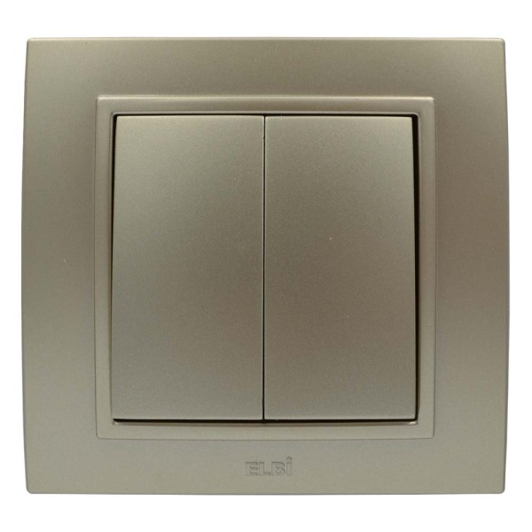 Выключатель ELBI ZENA Silverline титан 2кл без рамки ( 609-011400-202 ) - фото №1
