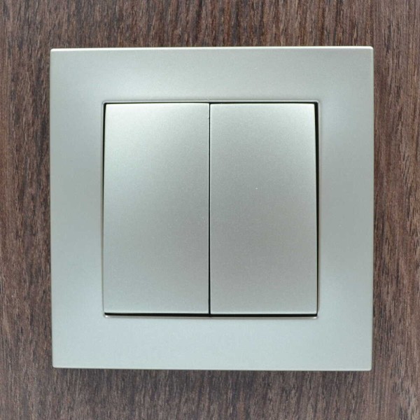 Выключатель ELBI ZENA Silverline титан 2кл без рамки ( 609-011400-202 ) - фото №8