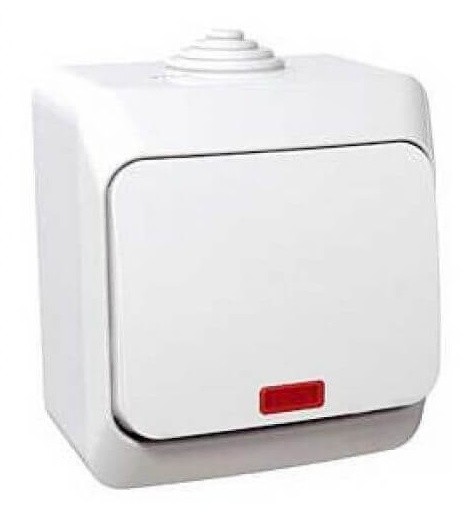 Вимикач 1-клавішний білий Cedar Plus