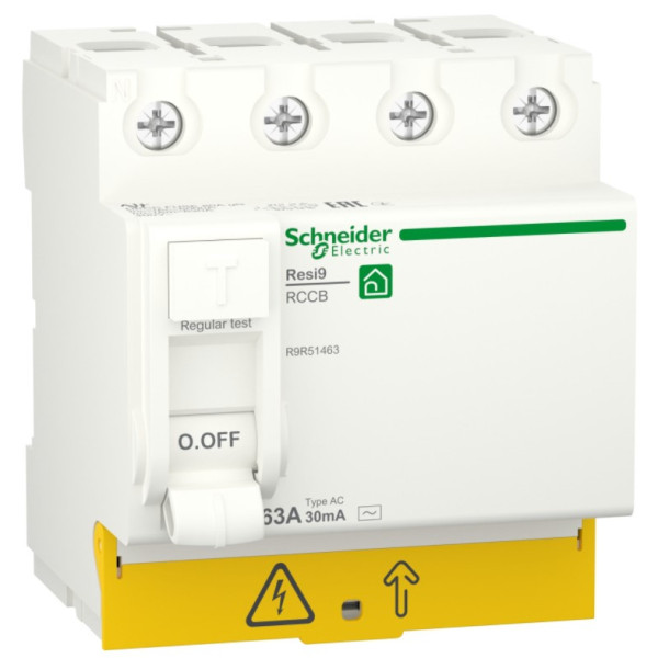Диференціальне реле Schneider Electric R9R51463 RESI9 3P+N 63A 30мА АС