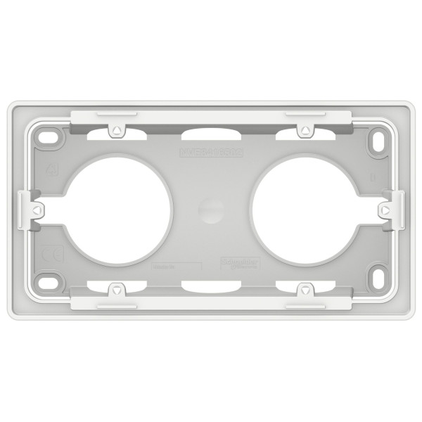 Двопостова коробка Schneider Electric NU800418 для відкритої установки (біла) - фото №2