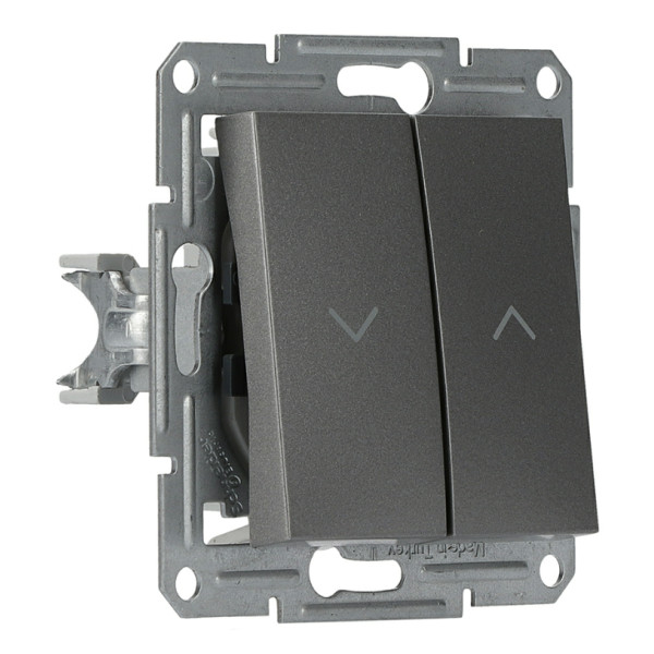 Выключатель для жалюзи без рамки сталь Asfora, EPH1300162 - фото №1