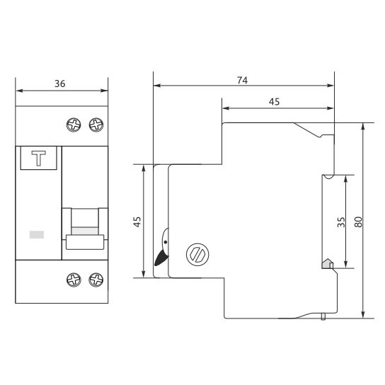 Дифференциальный автомат Promfactor FAP6-AC C 10А/0,03A 2P (1P+N) 6кА (FAP06C10030AC) - фото №1