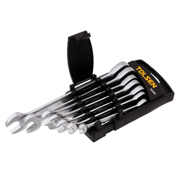 Комплект храповых ключей Tolsen (15229) 8-19мм (7шт) - фото №3