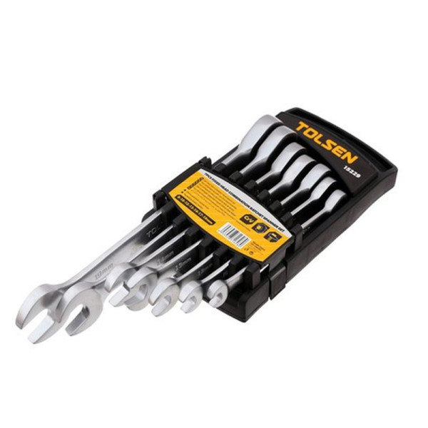 Комплект храповых ключей Tolsen (15229) 8-19мм (7шт) - фото №4