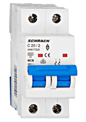 Автомат електричний 20А 2P 6кА, Schrack Technik