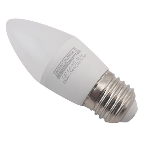 Светодиодная лампа TNSy LED Bulb-C37-6W-E27-220V-6500K-630L GOLDEN (TNSy5000252) - фото №1