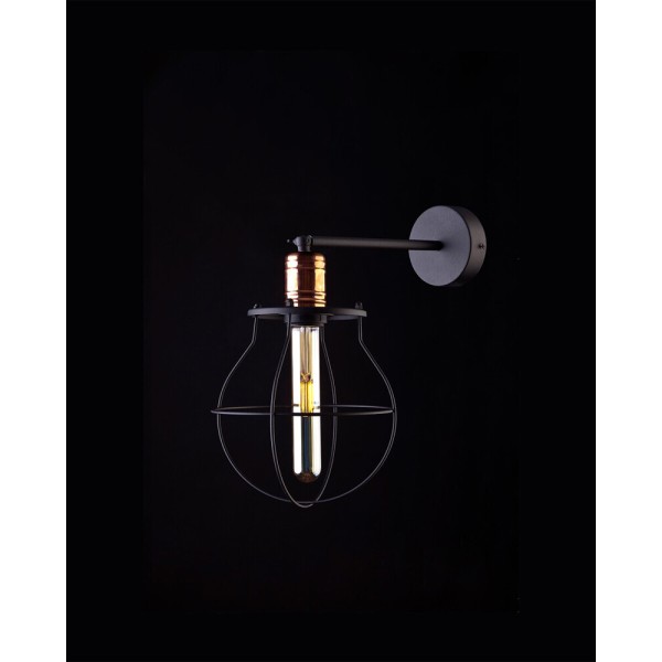 Бра, настінний світильник Nowodvorski 9742 Manufacture E27 1x25W IP20 чорний - фото №1