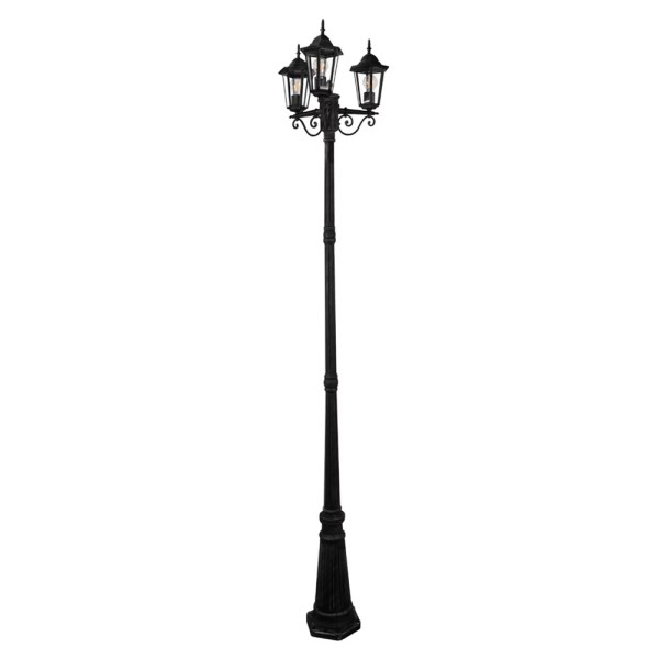 Вуличний світильник Goldlux 313423 Liguria E27 3x20W IP43 чорний