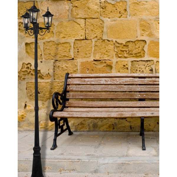 Вуличний світильник Goldlux 313423 Liguria E27 3x20W IP43 чорний - фото №1