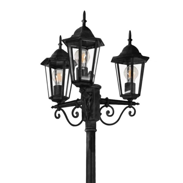 Вуличний світильник Goldlux 313423 Liguria E27 3x20W IP43 чорний - фото №2