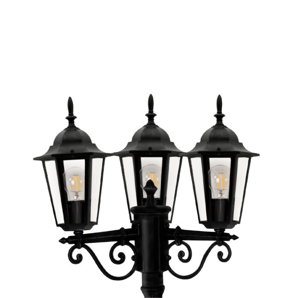 Вуличний світильник Goldlux 313423 Liguria E27 3x20W IP43 чорний - фото №3