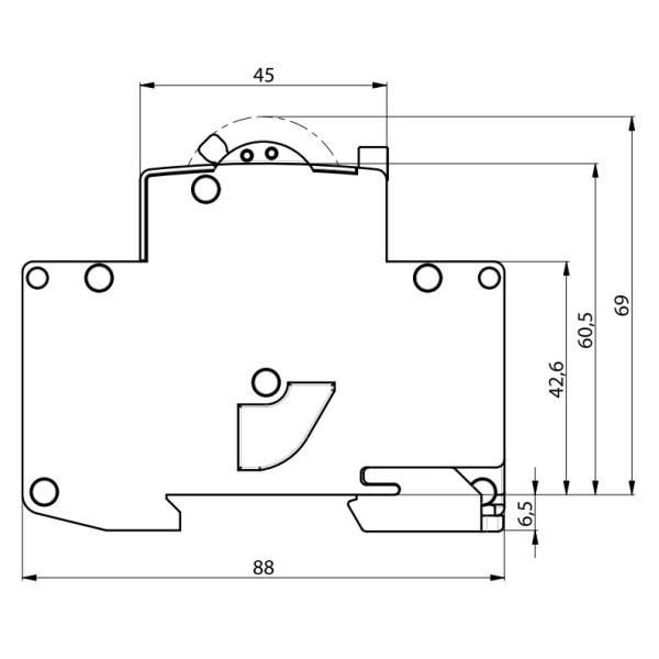 Дифференциальный автомат ETI 002175856 KZS 1M SUP C 25/0.01 тип A (6kA) с верхним подключением - фото №3