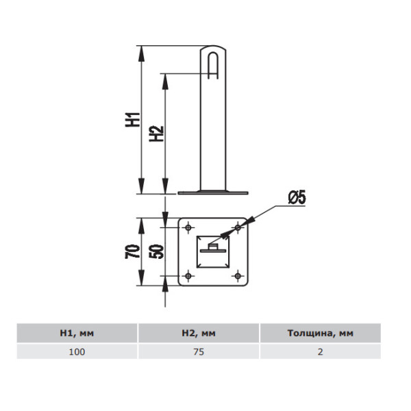 Мідний тримач струмопровідного прута DKC ND2106CU Ø8мм заввишки 100мм - фото №1